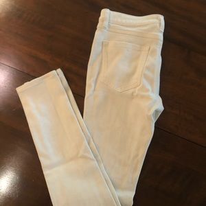 Spanx cream shimmer skinny jeans